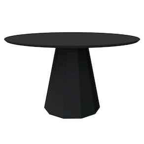 Mesa De Jantar 6 Lugares 1,35m Tampo Vidro Preto New Ceval