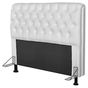 Cabeceira Paris Box Casal 140Cm Paris Corino Branco