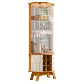 Cristaleira Com Adega E 4 Portas Forli Cinamomo Off White