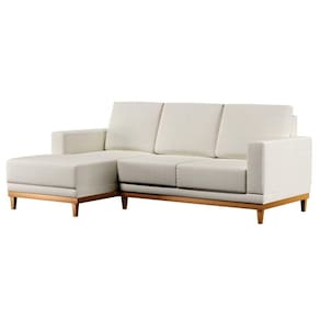 Sofá Kayrós 200cm 3 Lugares Com Chaise Direito D05 Linho Cru - Mpozenato