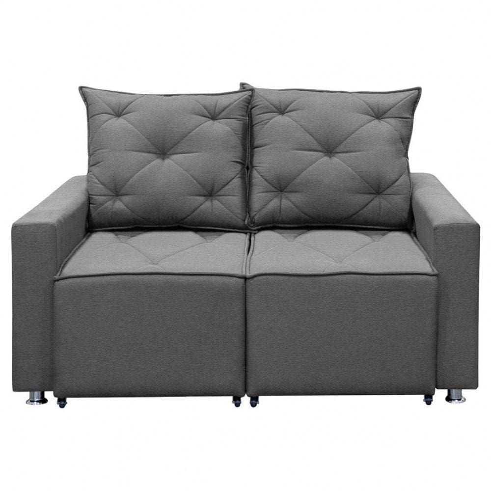 Sofá Retrátil 2 Lugares Bariloche 1.50cm Star Confort Grafite