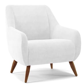 Poltrona Fixa Pés De Madeira Paloma D02 Corano Branco C-12