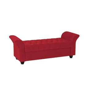Recamier Divã Morabe P04 195 Cm Suede Vermelho Tca 53