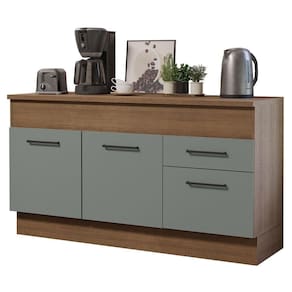 Balcão De Pia 150 Cm 2 Portas E 2 Gavetas Rustic/Cinza