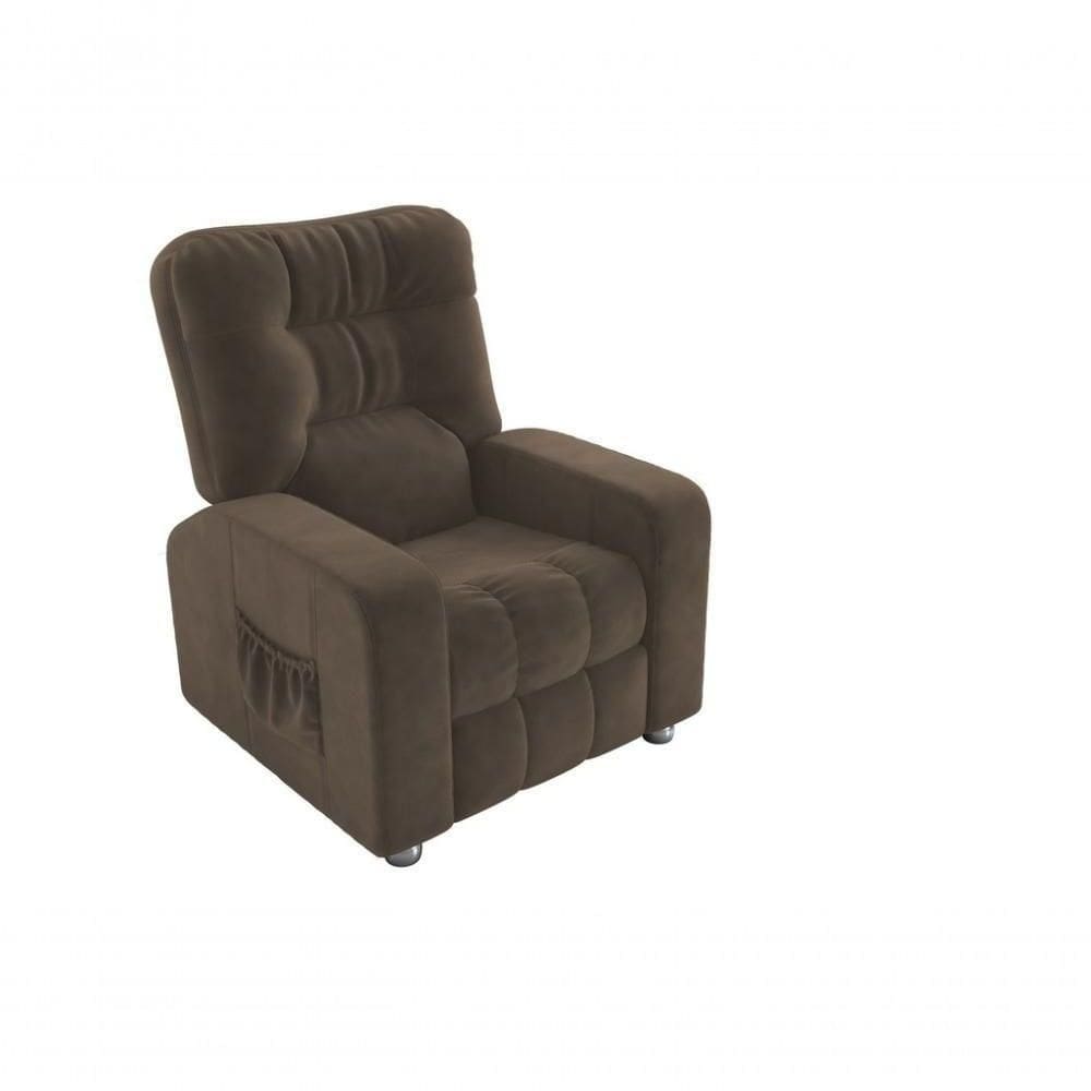 Poltrona Matrix Reclinável Azera - Veludo Marrom Escuro