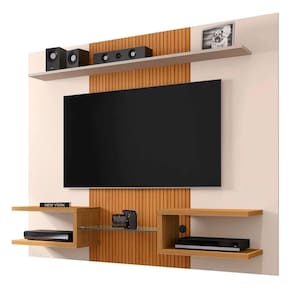 Painel Para Tv Até 55" Atlas Off White/cinamomo/ripado