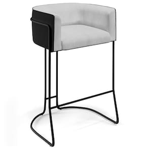 Banqueta Decorativa Betina D02 Cinza D-315 Preto B-97