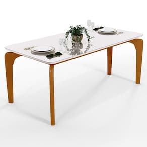 Mesa De Jantar 6 Lugares 160Cm Tampo Off White Nature