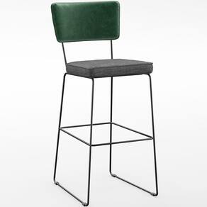 Banqueta Alta Allana L02 Verde Musgo Cinza Escuro