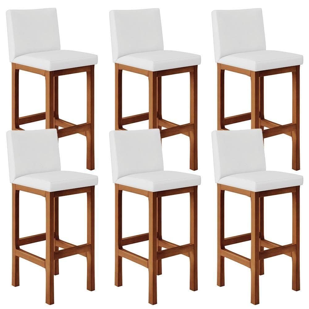 Kit 06 Banquetas Altas Alya Facto Branco