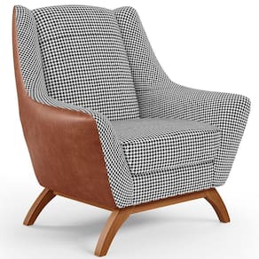 Poltrona Base Em Madeira Camel B-14 Pied Poule