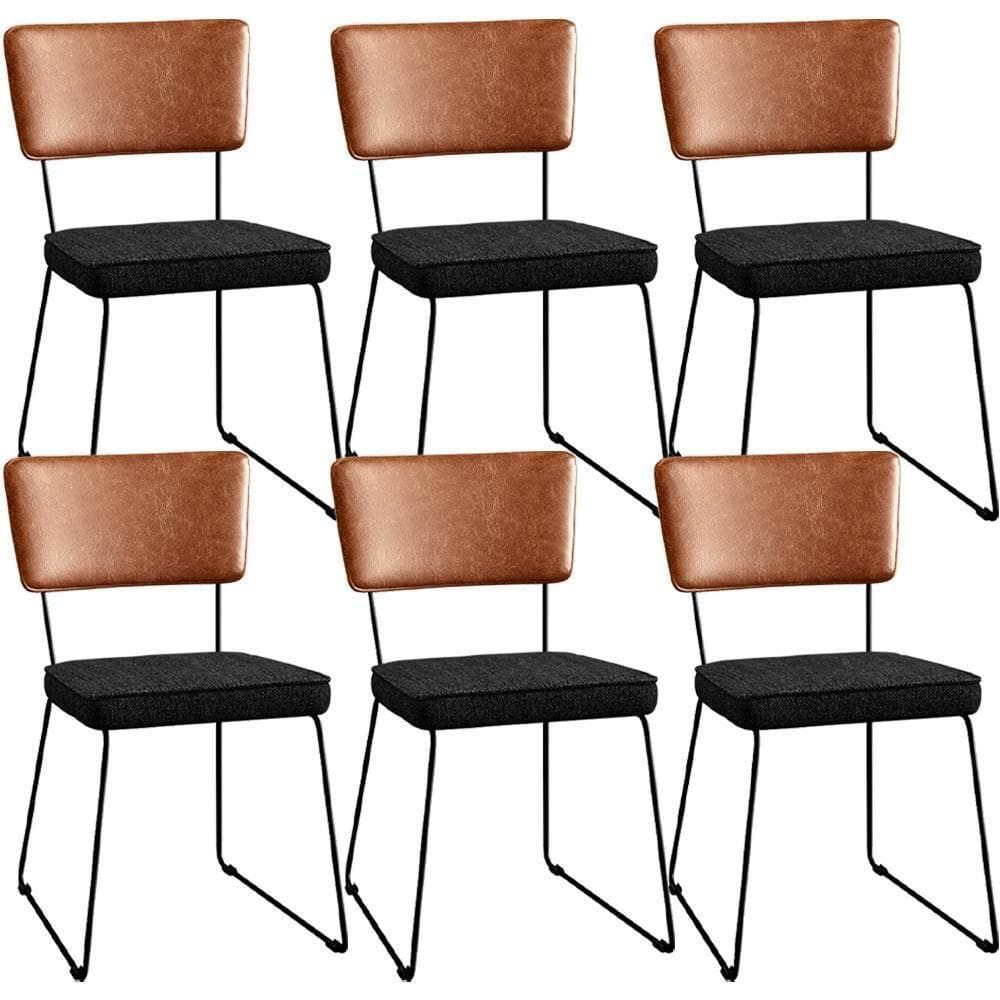 Kit 06 Cadeiras L02 Couríssimo Camel Linho Chumbo