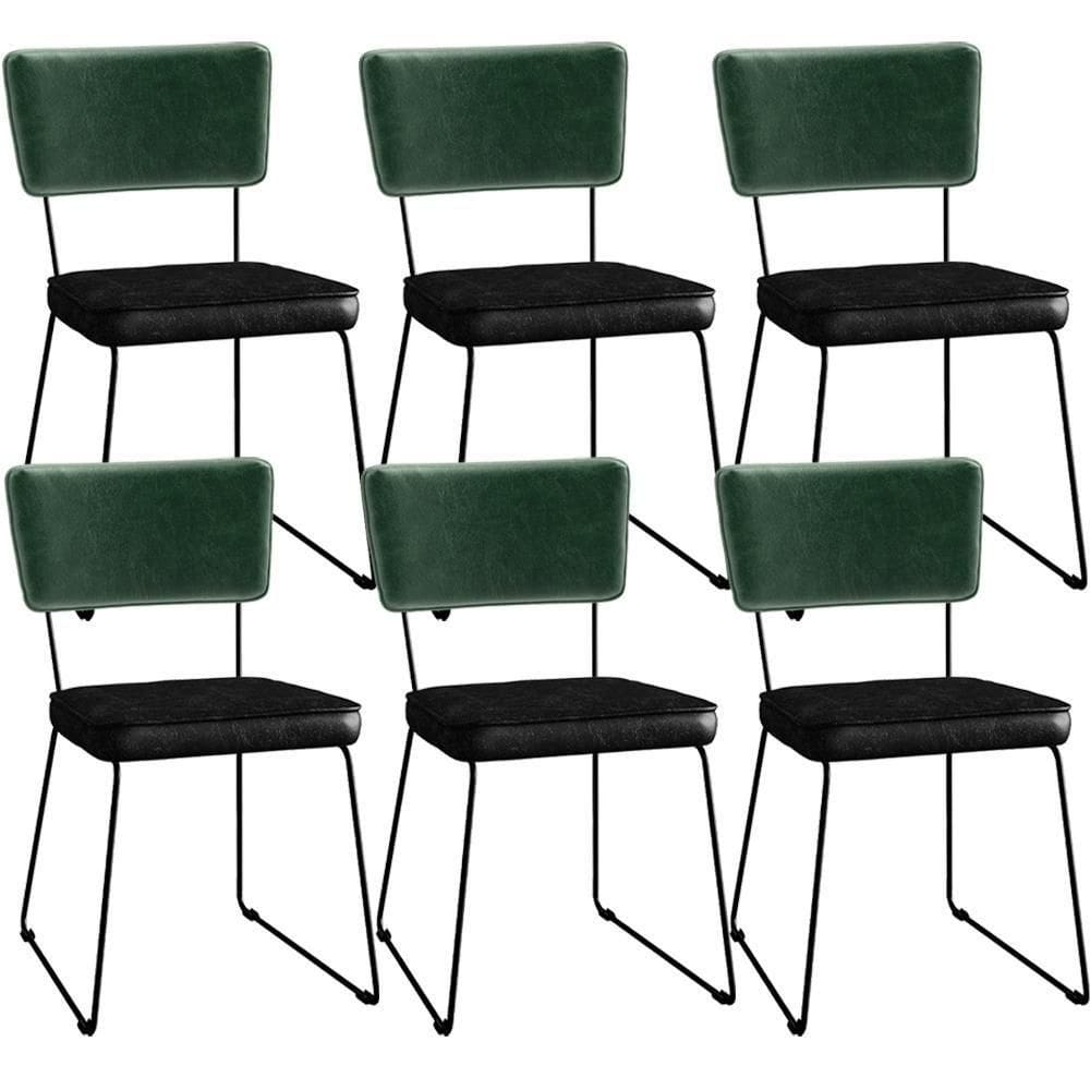 Kit 06 Cadeiras L02 Facto Verde Musgo Couríssimo Preto
