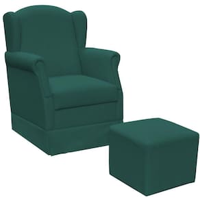 Poltrona E Puff Elisa P02 Suede Verde Musgo