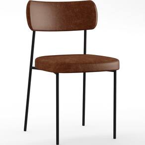 Cadeira Estofada Para Sala De Jantar Melina F01 Marrom