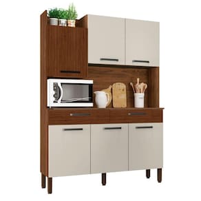 Armário De Cozinha Com 2 Gavetas Siena Ripado Off White