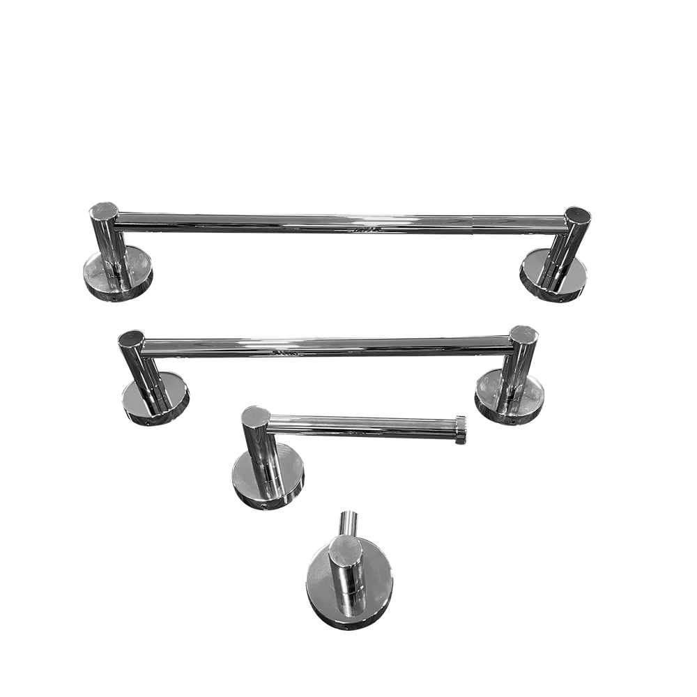 Kit Papeleira Cabide Toalheiro 45Cm Toalheiro 30Cm Redondo