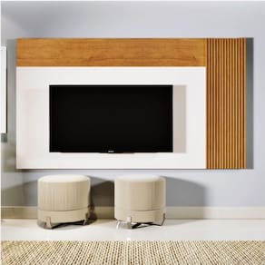 Painel Valencia Para Tv Até 75" Mavaular Nature/Off White