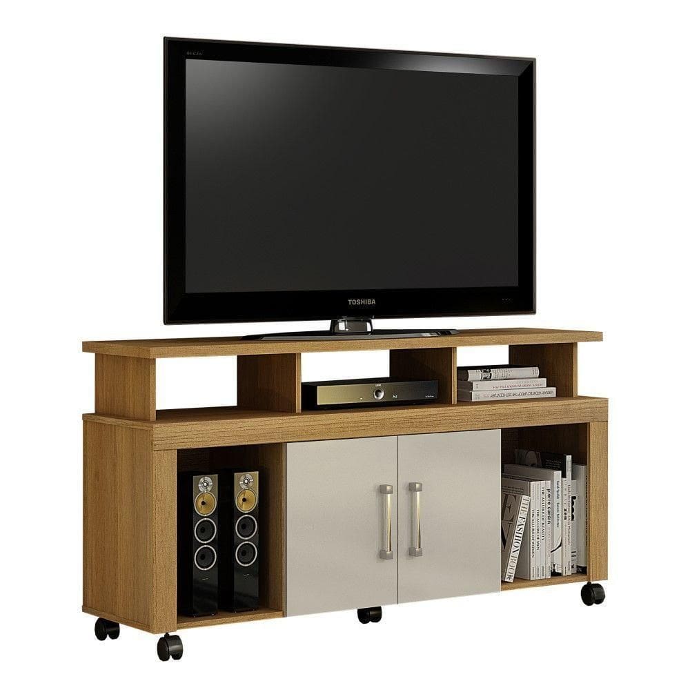 Rack Espanha Cinamomo/Off White Para Tv Até 47" Valdemóveis
