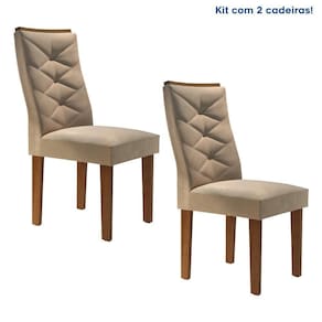Conjunto 2Cadeiras Germany Suede C/ Pena Estofadas CelMoveis