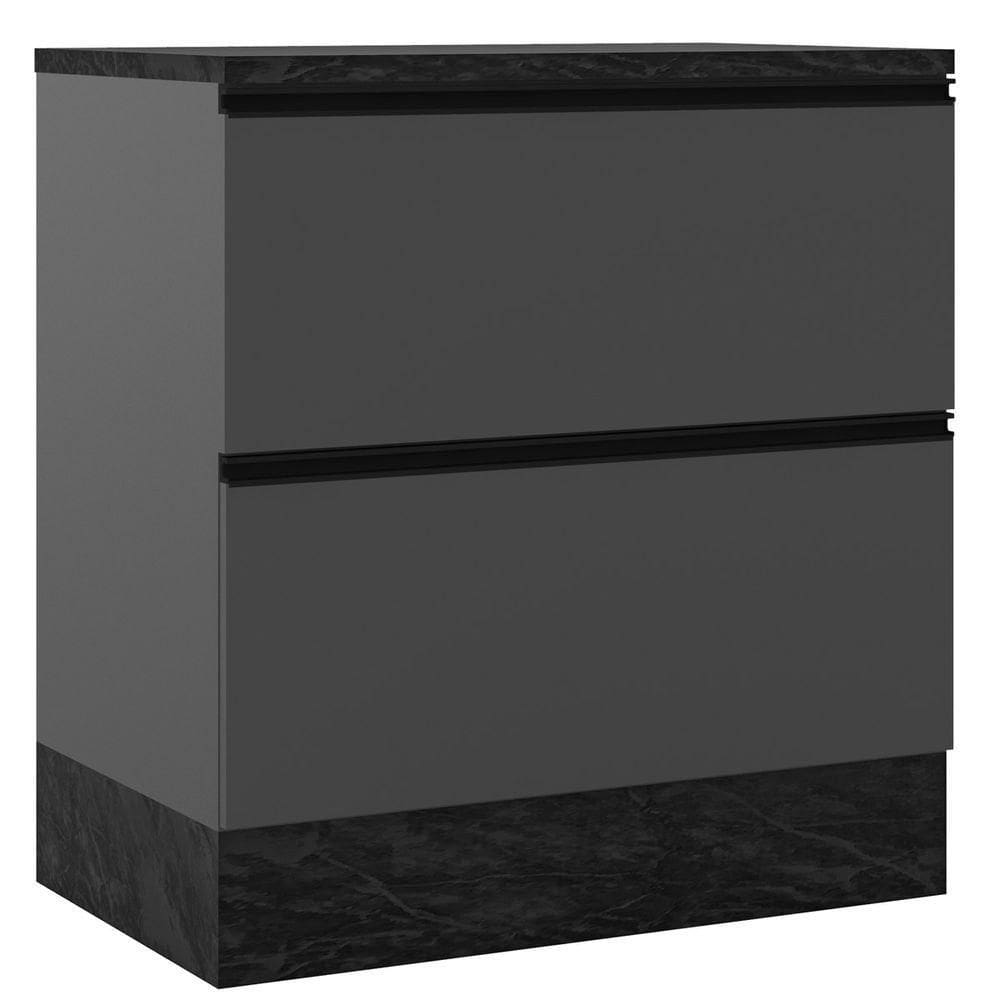 Balcão Com Tampo 80cm Com 1 Porta E 1 Gaveta Etna Cor Grafite Poliman Móveis
