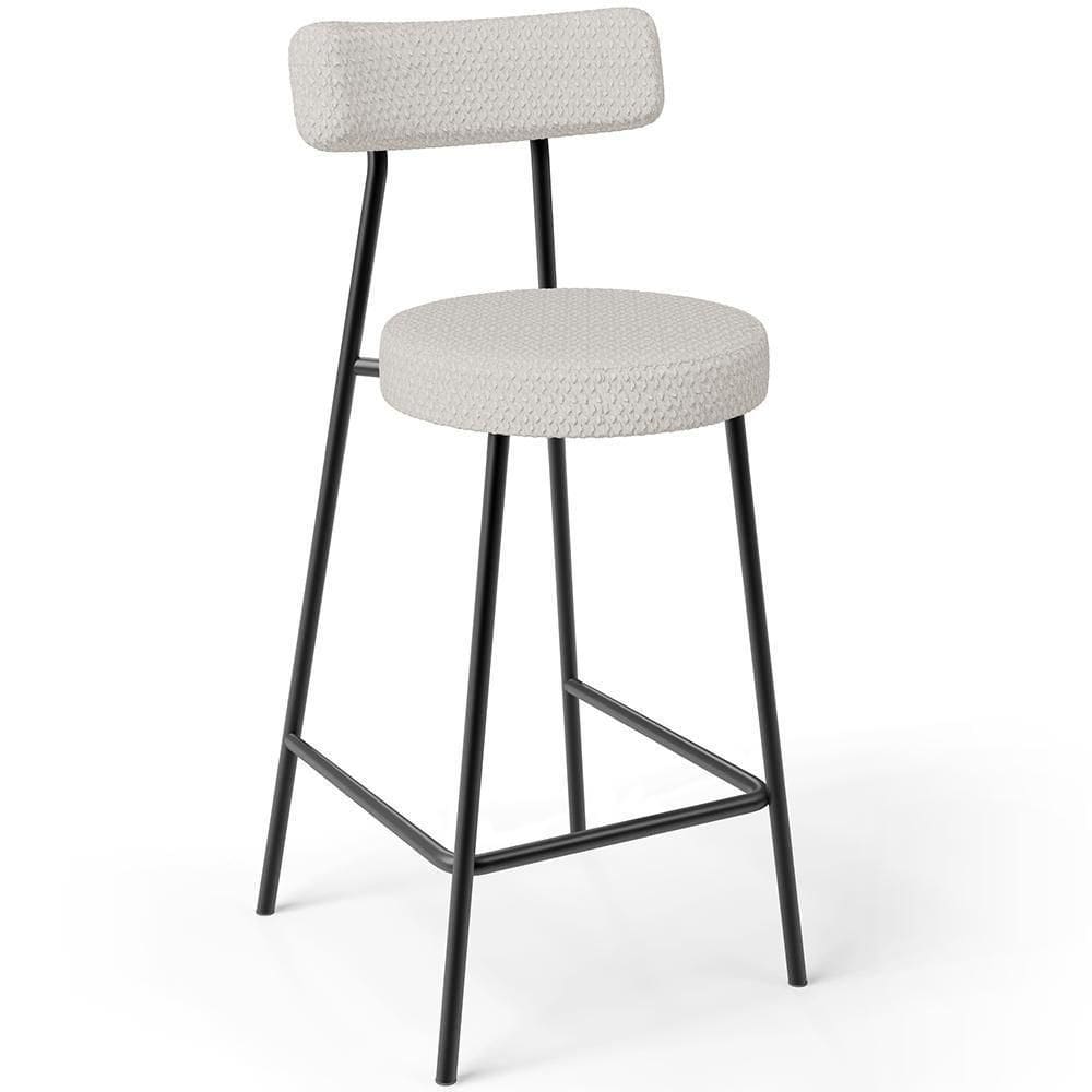 Banqueta Baixa Para Cozinha Sala De Jantar Bar Bancada Milão L02 Bouclê Cru-LyamDecor