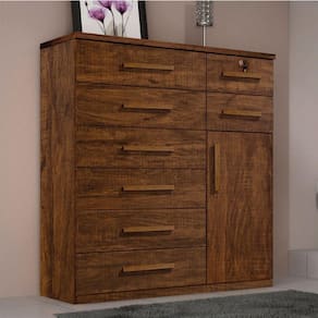 Cômoda Vitoria 1 Porta E 8 Gavetas Plus Benetil Avelã Ipê