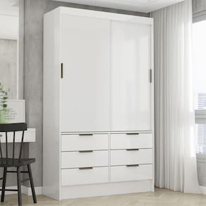 Guarda Roupa Sevilha 2 Portas 6 Gavetas Carioca Móveis