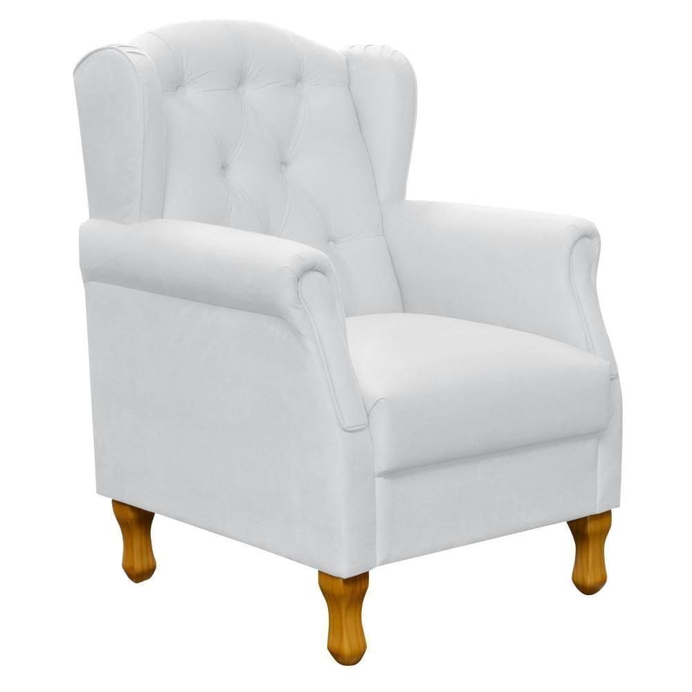 Poltrona Para Sala De Estar Yara P02 Corino Branco