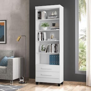 Livreiro Multiuso 2 Gavetas 3420 Qmovi Branco