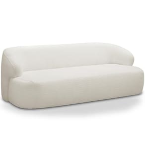 Sofá 3 Lugares Curvo Orgânico Para Sala Living 180cm Barolo L06 Bouclê Off White-LyamDecor