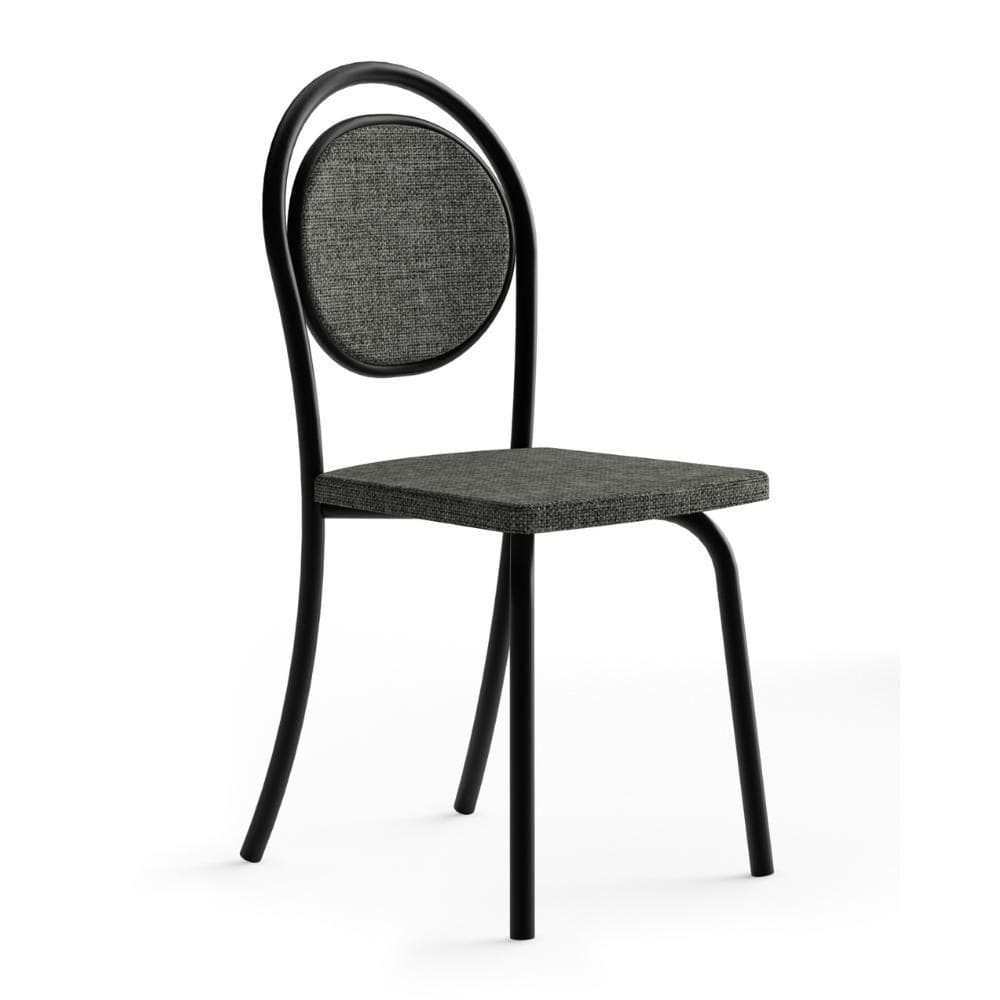 Conjunto 2 Cadeiras De Jantar 1738 Carraro Preto/cinza