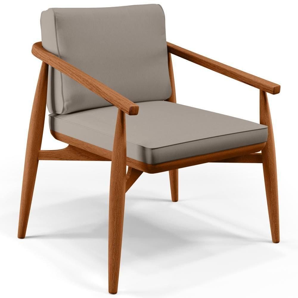 Poltrona Sala De Estar Com Cintas De Corano Lavínia Bege