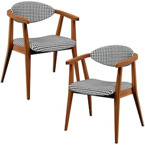 Kit 02 Poltronas Decorativas Para Sala De Estar Jantar Cecília L02 Pied Poule