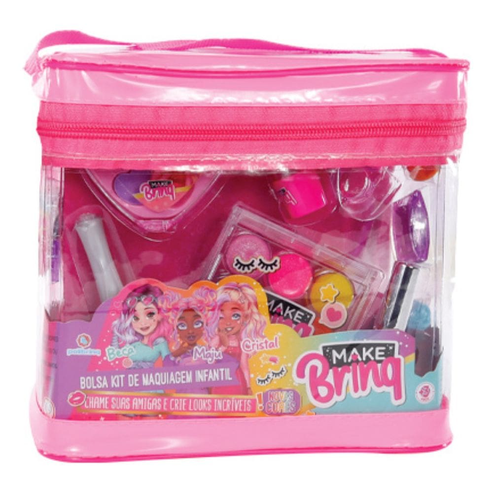 Maleta Bolsa Maquiagem Kit Make Sombra Gloss Brilho Batom