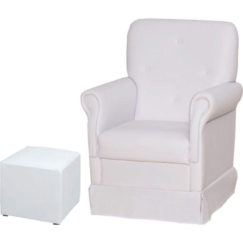 Poltrona De Amamentação Com Balanço E Puff Suzi Cor Branco Phoenix Baby