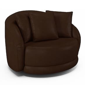 Poltrona Decorativa Para Sala De Estar Base Giratória Witta M03 Corano Marrom