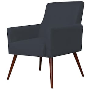 Poltrona Maria Pés Palito Suede Preto