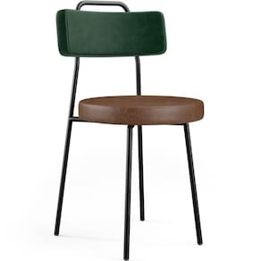 Cadeira Estofada Para Sala De Jantar Barcelona L02 Facto Verde Musgo Couríssimo Marrom