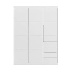Guarda Roupa Infantil Com 3 Portas E 4 Gavetas Pérola Cor Branco Phoenix Baby