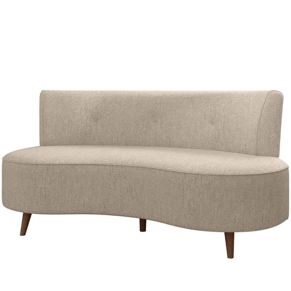 Sofá Chaise Living 2 Lugares 135cm Para Sala Istambul K01 Linho Bege - Lyam Decor