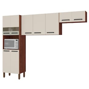 Armário De Cozinha Com 9 Portas Segóvia Nogueira Off White