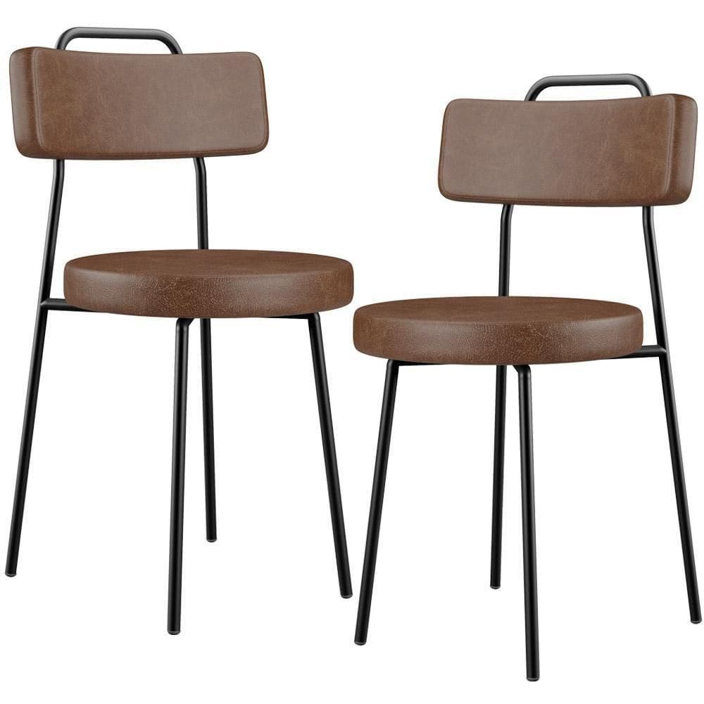 Kit 02 Cadeiras Decorativa Estofada Para Sala De Jantar Barcelona L02 Couríssimo Marrom