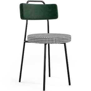 Cadeira Decorativa Estofada Para Sala De Jantar Barcelona L02 Facto Verde Musgo Pied Poule