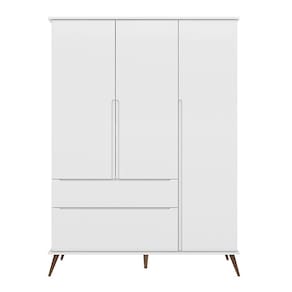 Guarda Roupa Infantil Com 3 Portas E 2 Gavetas Melinda Cor Branco Phoenix Baby