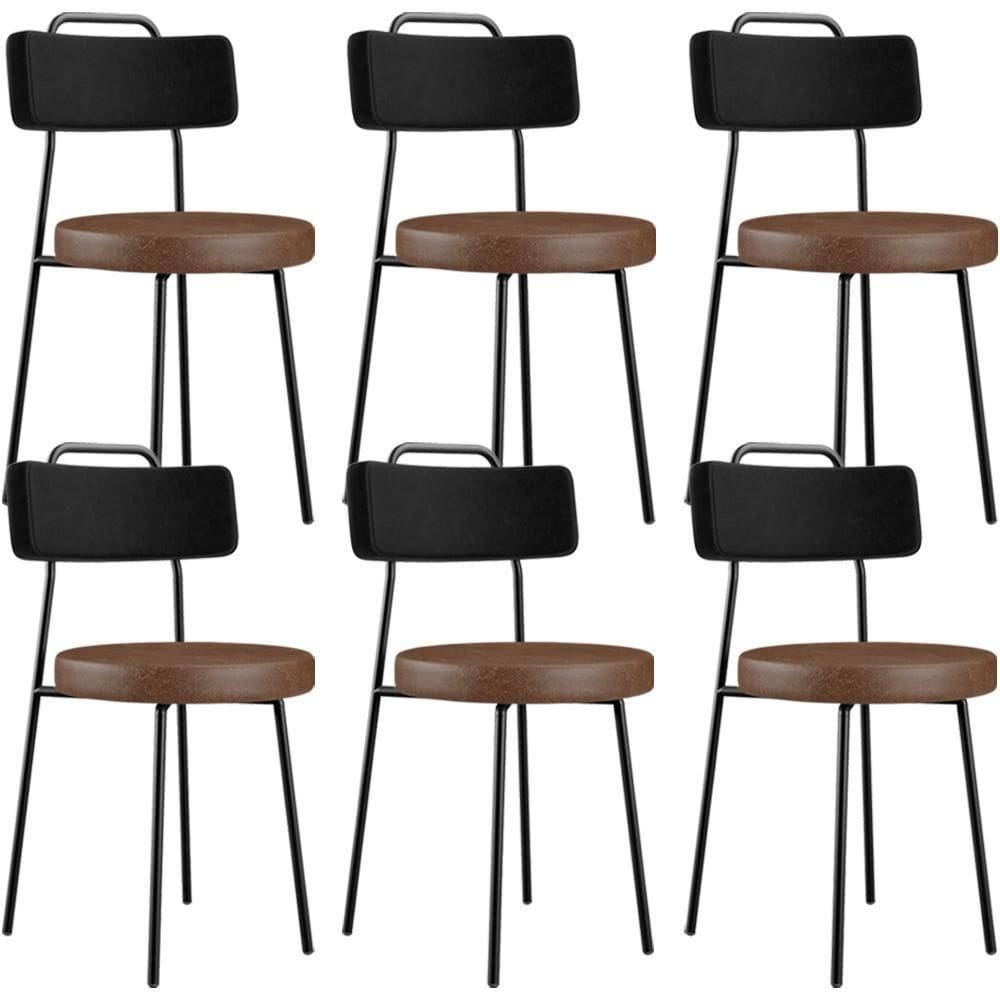 Kit 06 Cadeiras Decorativas Estofada Para Sala Jantar Barcelona L02 Couríssimo Preto Marrom - Lyam