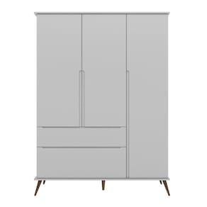 Guarda Roupa Infantil Com 3 Portas E 2 Gavetas Melinda Cor Cinza Phoenix Baby