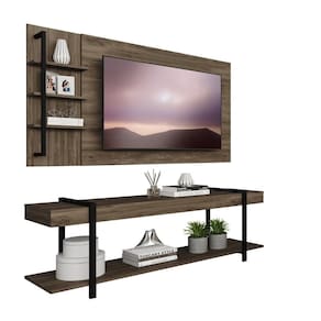 Rack C/ Painel Para Tv Até 50` Ohio Carraro Legno/preto