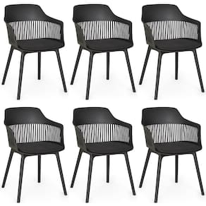 Kit 6 Cadeiras De Jantar Estofada Marcela - Preto