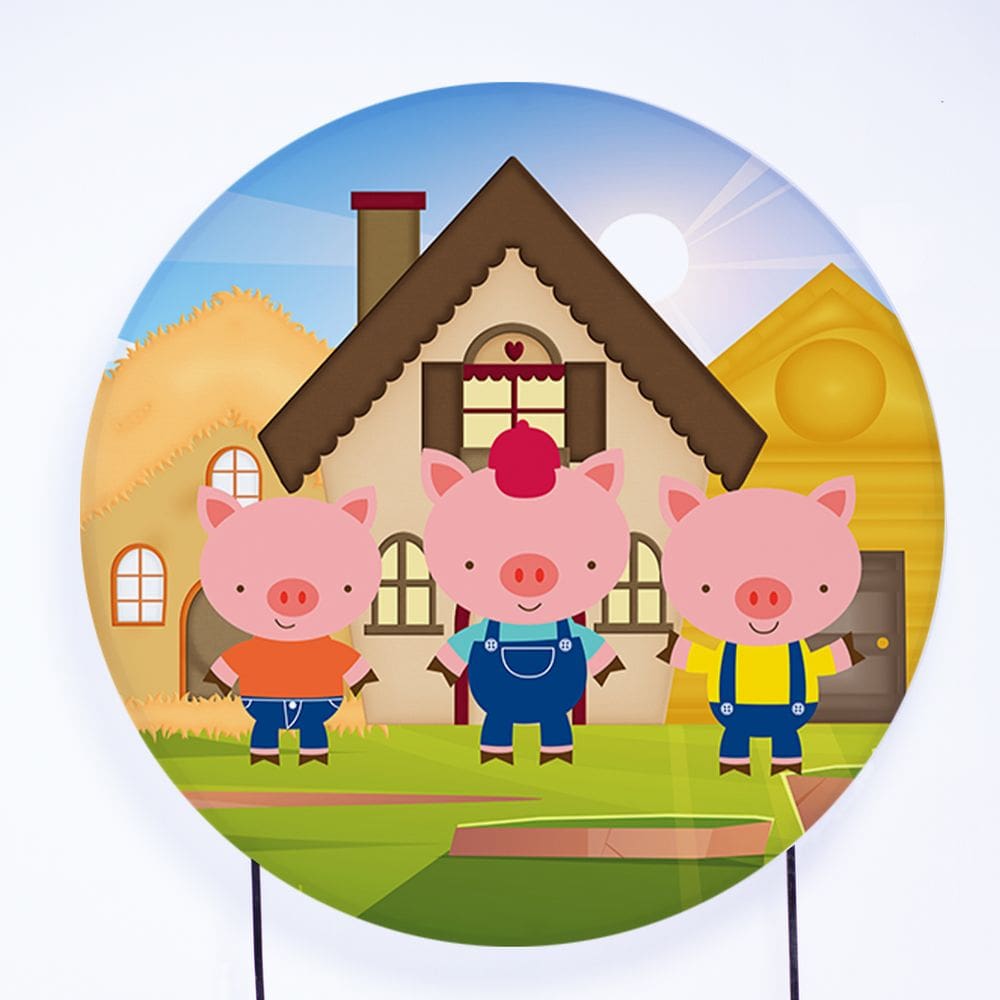 Painel Decorativo para Festa 1,80x1,80 metros Vesti Fácil com Elástico 3 Porquinhos - Fera Print